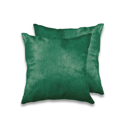 Set of Two Silver and Gray Cowhide Throw Pillow