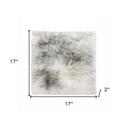 17" X 17" Gray Genuine Sheepskin Chair Pad