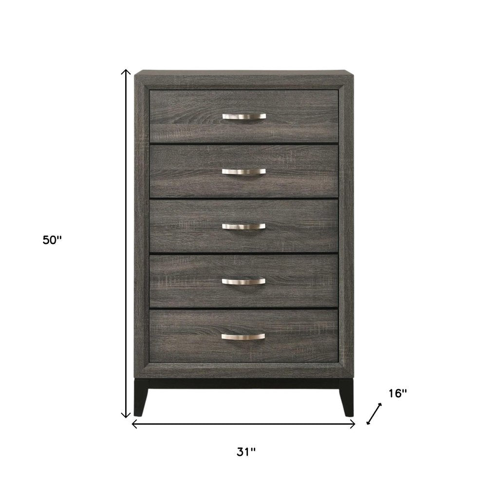 Cómoda doble gris de seis cajones de 58"