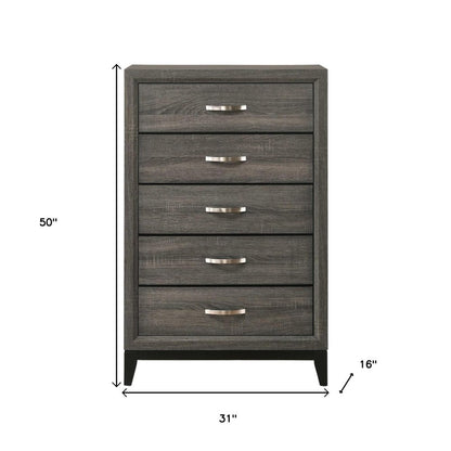 Cómoda doble gris de seis cajones de 58"