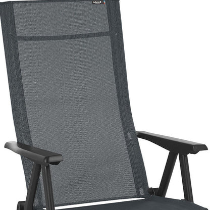Sillón de exterior de acero gris y negro de 24"