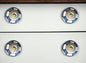 Set of Eight Blue White And Gold Geometric Ceramic Drawer Pull Knobs