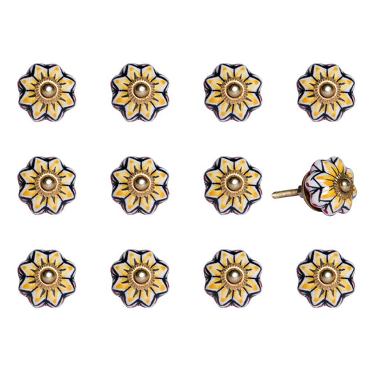 1.5" X 1.5" X 1.5" Yellow Blue And Red  Knobs 12 Pack