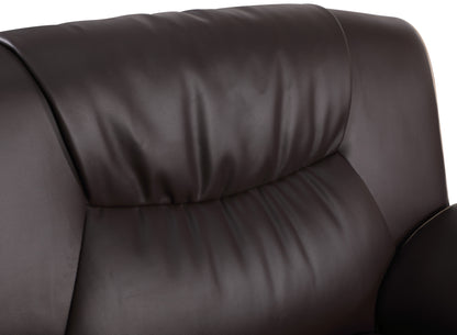47" Brown And Silver Leather Match Club Chair