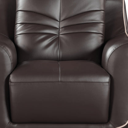 Leather Match Solid Color Flared Arms Club Chair Brown Legs