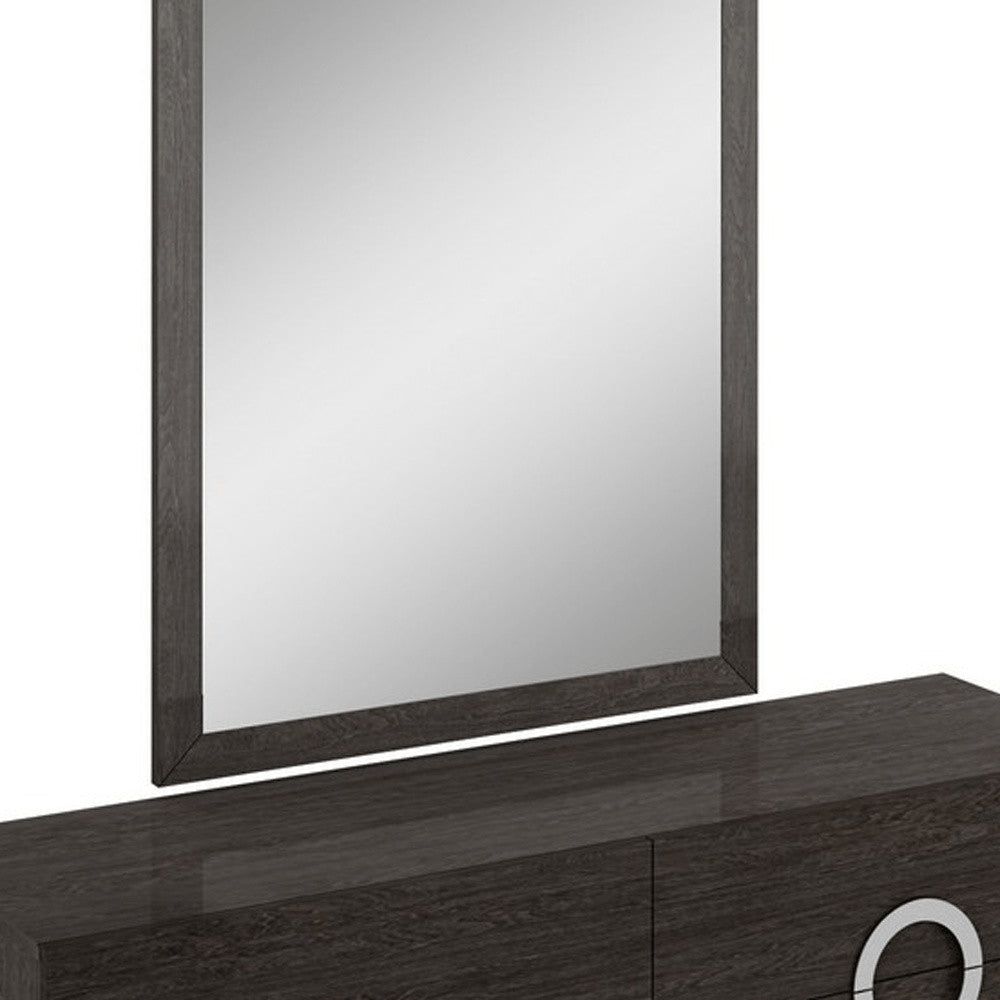 Cómoda gris refinada de 31" de alto brillo