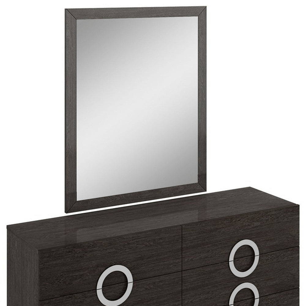 Cómoda gris refinada de 31" de alto brillo