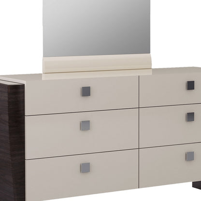 Cómoda beige refinado de 34" de alto brillo