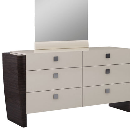 Cómoda beige refinado de 34" de alto brillo