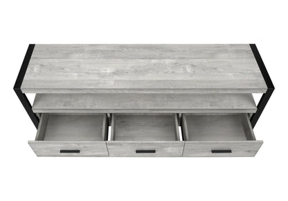 59" Brown and Black Cabinet Enclosed Storage TV Stand