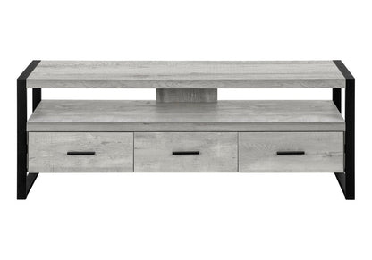 59" Brown and Black Cabinet Enclosed Storage TV Stand