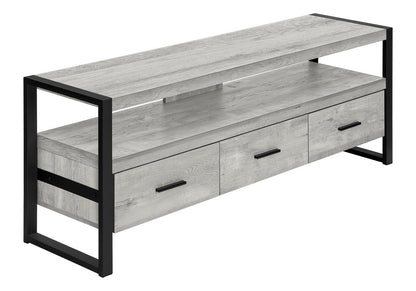 59" Brown and Black Cabinet Enclosed Storage TV Stand