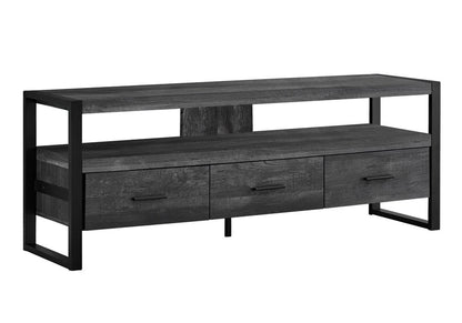 59" Brown and Black Cabinet Enclosed Storage TV Stand