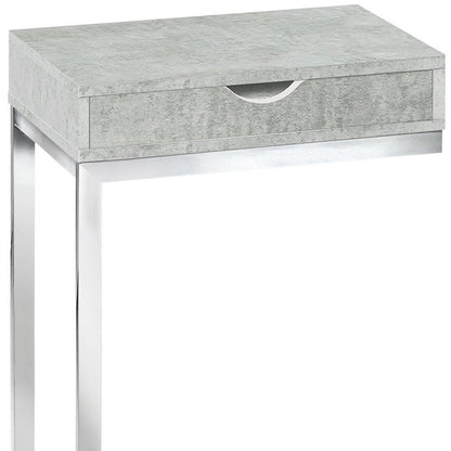 10.25" X 15.75" X 24.5" Cappuccino Finish And Gold Laminated Drawer Accent Table