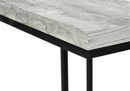 18.25" X 10.25" X 25.25" Cappuccino Particle Board Metal  Accent Table
