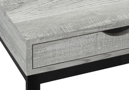 10.25" X 15.75" X 24.5" Cappuccino Finish And Gold Laminated Drawer Accent Table