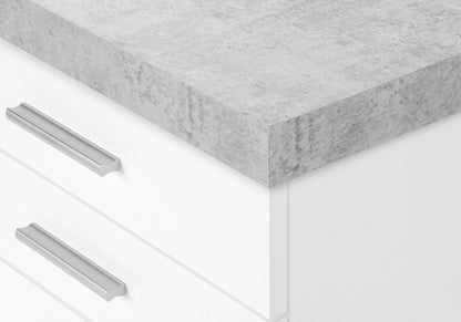 25" Gray Particle Board Filing Cabinet With Drawers
