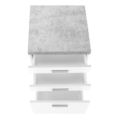 25" Gray Particle Board Filing Cabinet With Drawers