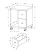 Gabinete de oficina de tablero de partículas blanco, con núcleo hueco y dos cajones, de 45 x 45 x 58 cm