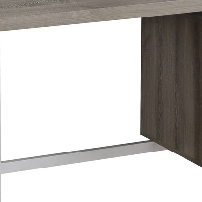 24" White and Silver Computer Desk With Two Drawers