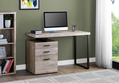 24" Brown and Black Computer Desk With Three Drawers