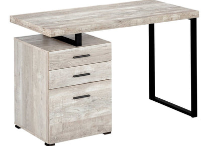 24" Brown and Black Computer Desk With Three Drawers