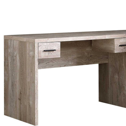 63" Brown L Shape Computer Desk With Eight Drawers