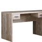 63" Brown L Shape Computer Desk With Eight Drawers