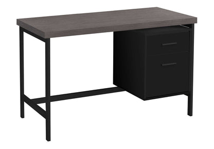 24" White and Silver Computer Desk With Two Drawers