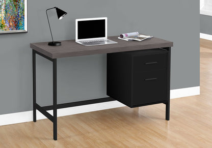 24" White and Silver Computer Desk With Two Drawers