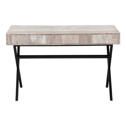24" Gray and Black Computer Desk With Two Drawers