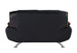 Two Piece Indoor Black Genuine Leather Five Person Seating Set