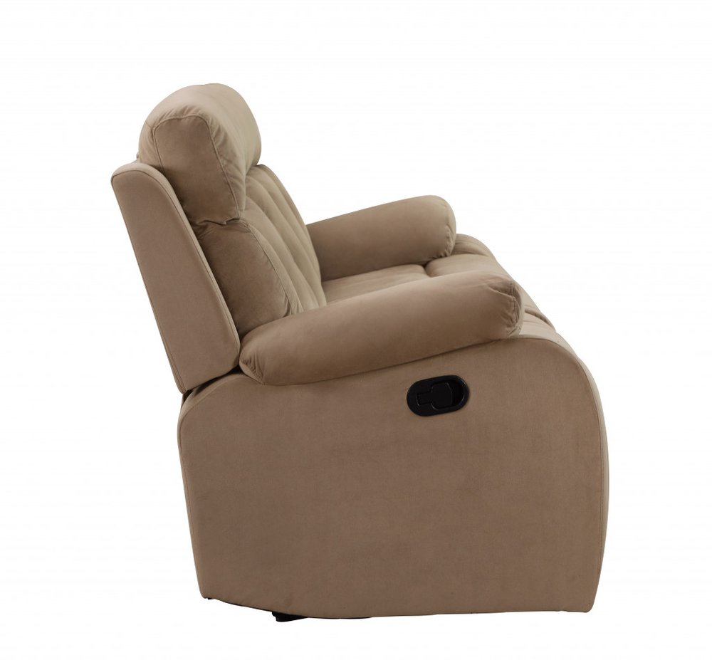 Conjunto de asientos para cinco personas en dos piezas de microfibra beige para interiores