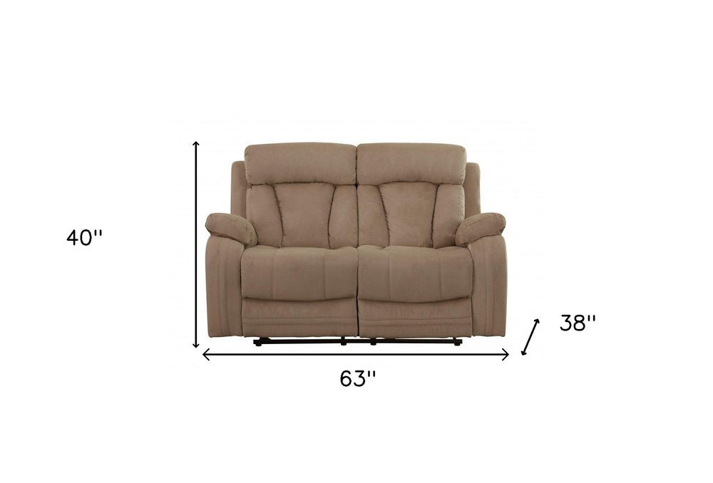 Conjunto de asientos para cinco personas en dos piezas de microfibra beige para interiores
