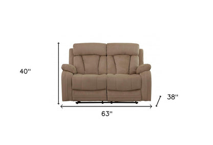 Conjunto de asientos para cinco personas en dos piezas de microfibra beige para interiores