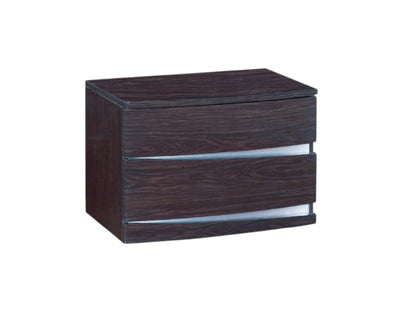 Juego de dormitorio de cuatro piezas de madera maciza marrón con espejo