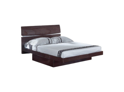 Juego de dormitorio de cuatro piezas de madera maciza marrón con espejo