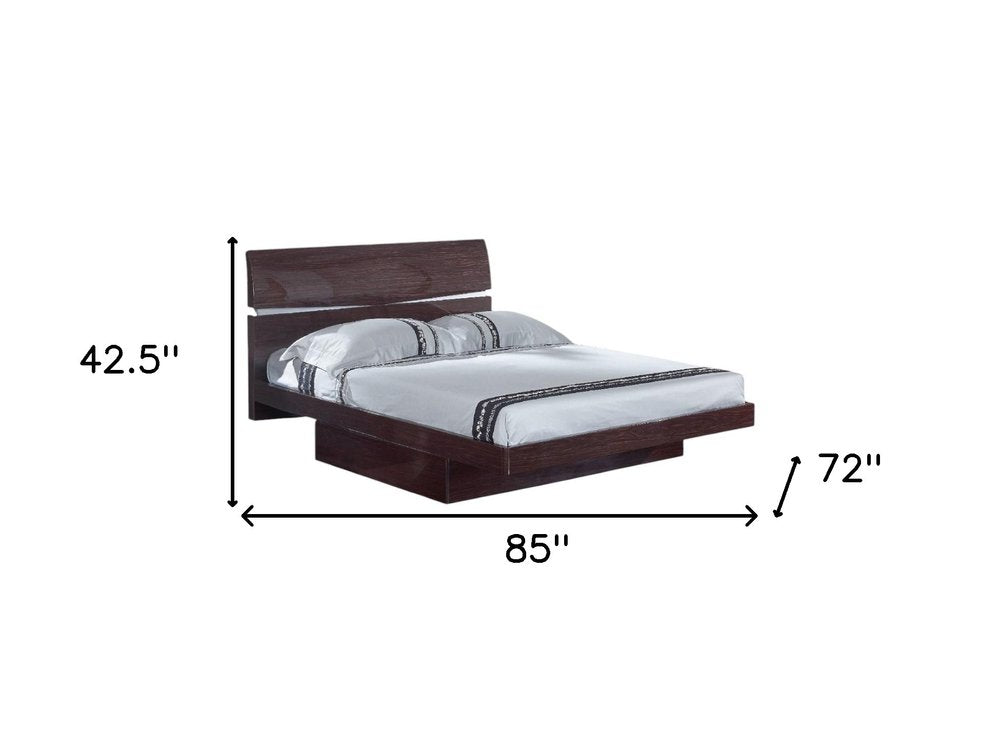 Juego de dormitorio de cuatro piezas de madera maciza marrón con espejo