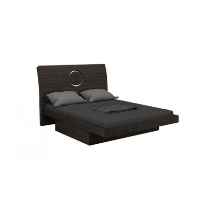 Juego de dormitorio de cuatro piezas de madera maciza gris con espejo