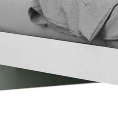 Juego de dormitorio de cuatro piezas de madera maciza blanca con espejo