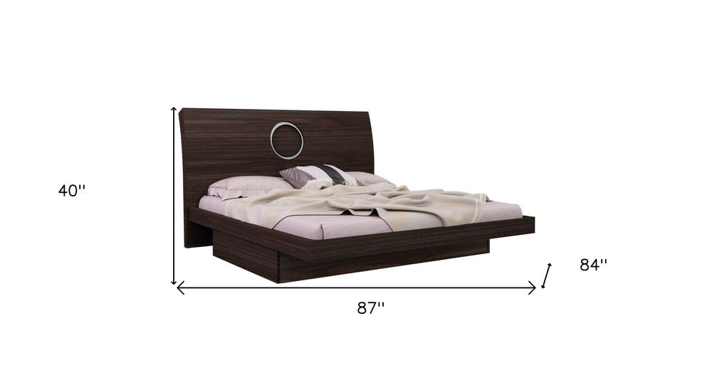 Juego de dormitorio de cuatro piezas de madera maciza marrón con espejo
