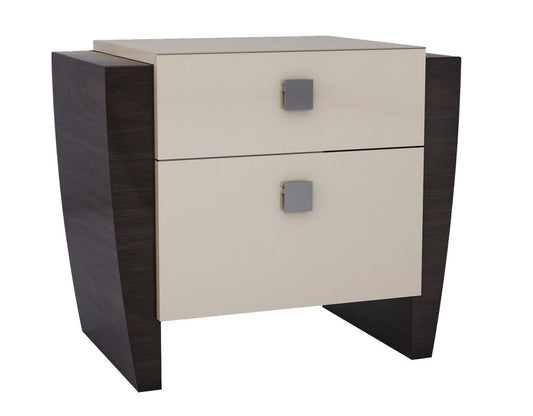 Juego de dormitorio de cuatro piezas de madera maciza beige con espejo