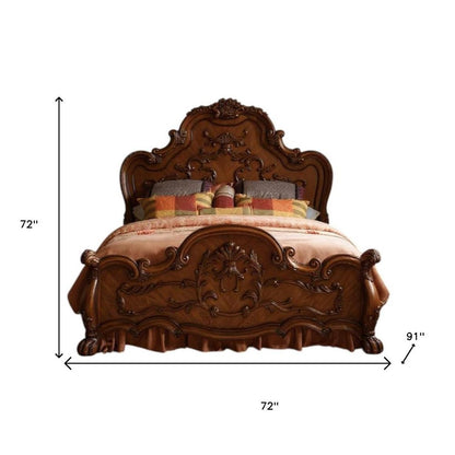 Estructura de cama de madera maciza marrón
