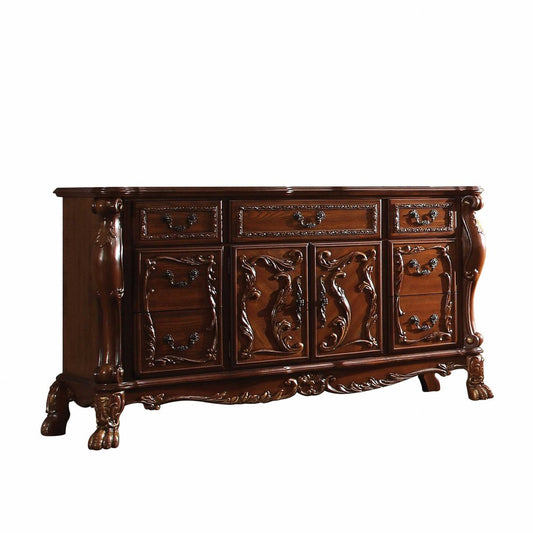 Cómoda de resina polivinílica de madera de roble cerezo de 20" x 66" x 38"
