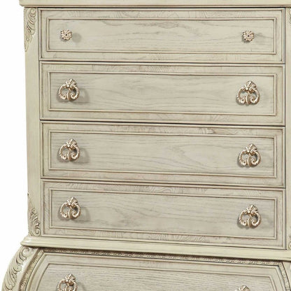 23" Off White Solid Wood Nine Drawer Double Dresser
