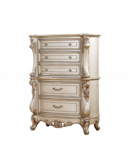 Cómoda doble de madera maciza beige de 21"
