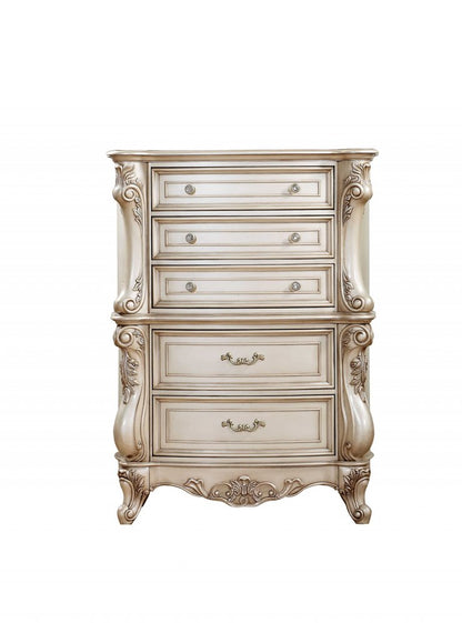 Cómoda doble de madera maciza beige de 21"