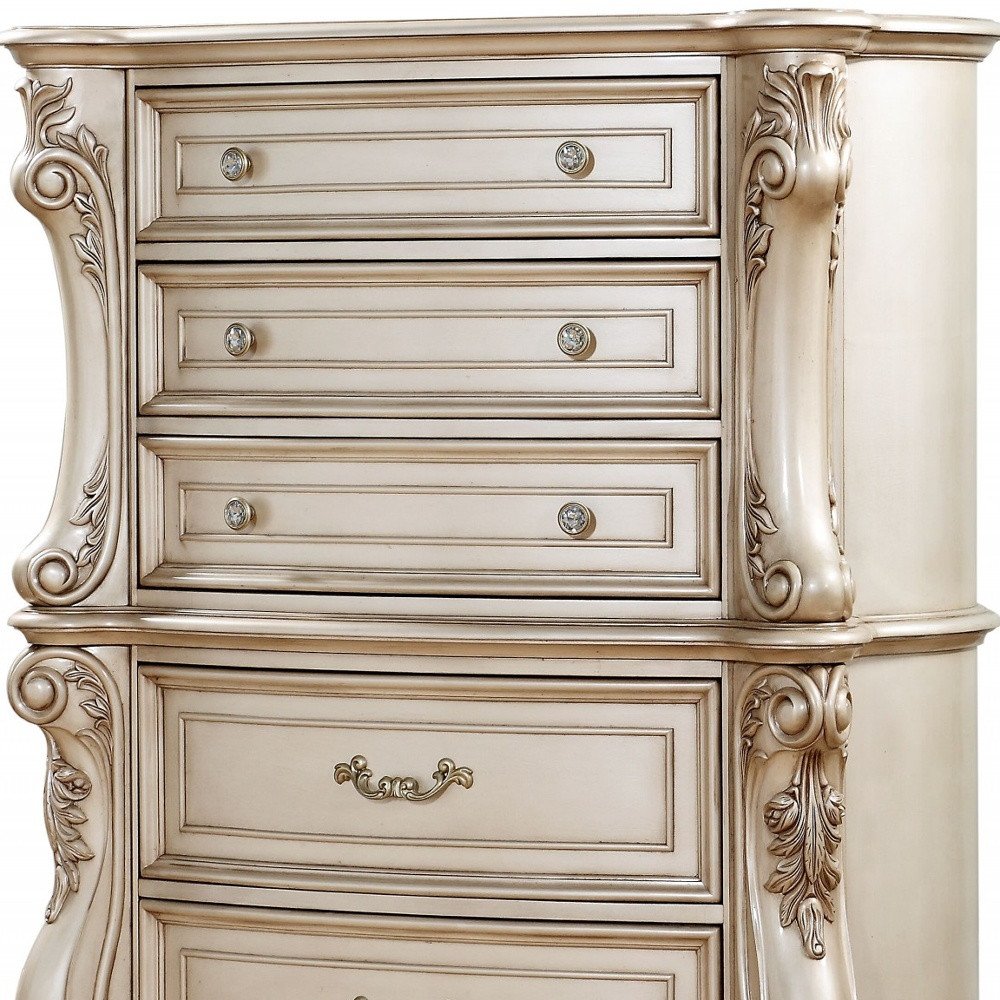 Cómoda doble de madera maciza beige de 21"
