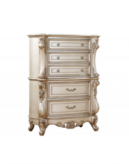 Cómoda doble de madera maciza beige de 21"