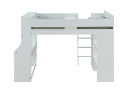 Cama alta de 114 x 233 x 167 cm con chapa de madera blanca (laminada)
